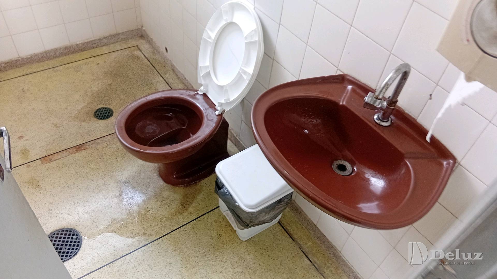 Sanitário da casa de comando da subestação, após a limpeza